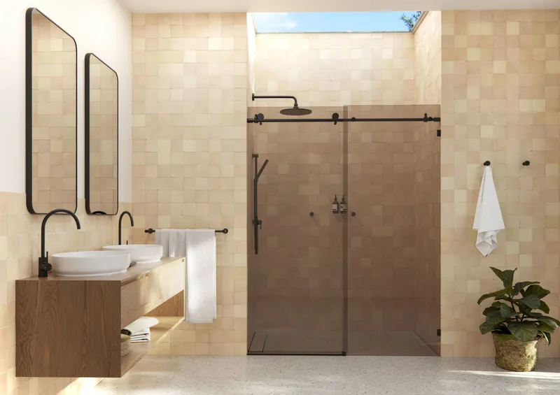 Glass Warehouse BTSLD-60 Equinox 78"H x 60"W Sliding Frameless - Matte Black