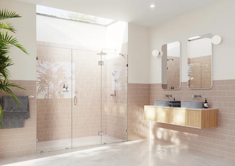Glass Warehouse GHF-83.5 Stellar 78"H x 83-1/2"W Hinged Frameless - Polished