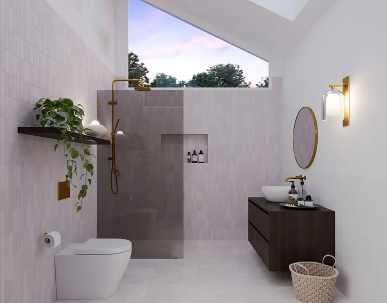Glass Warehouse GTSFP-36 Ursa 78"H x 36"W Shower Screen Frameless - Satin Brass