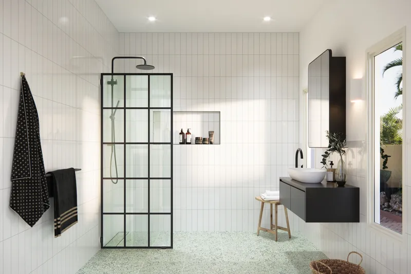 Glass Warehouse GW-FSS-30 Esprit 78"H x 30"W Shower Screen - Matte Black