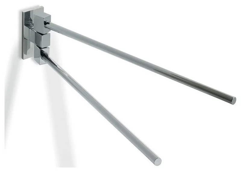 Glue L 312 Double Arm Swivel Towel Rail without Screws in Chrome 13.8"