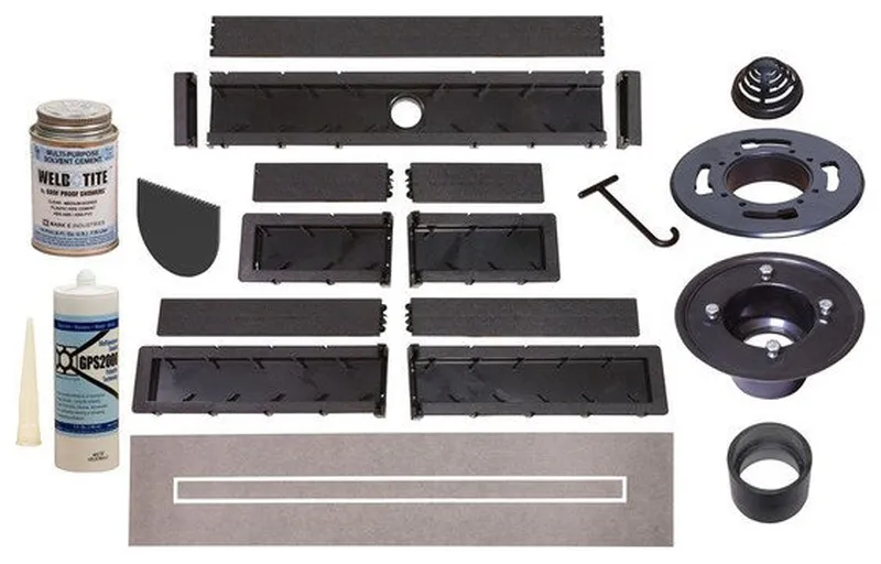 Goof Proof Adjustable Linear Drain Tile Insert 27"-60" Mark E industries Shower