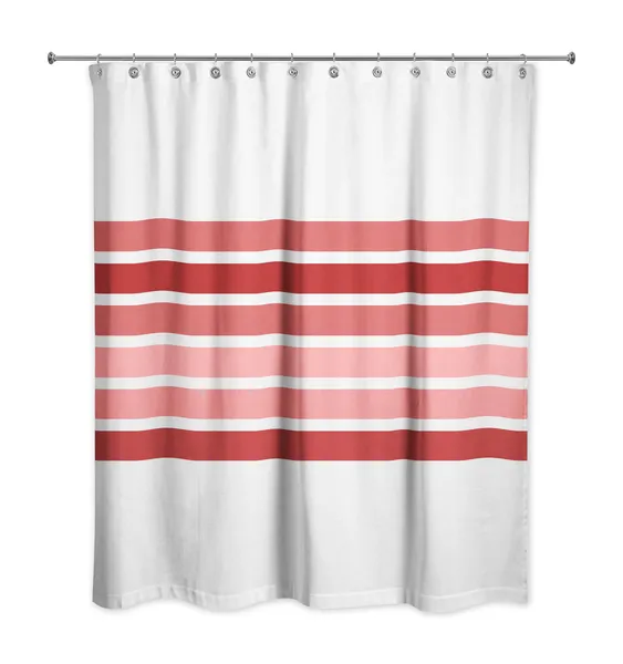 Gradient Stripes 4 71x74 Shower Curtain