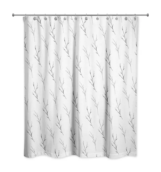 Gray Branches 71x74 Shower Curtain