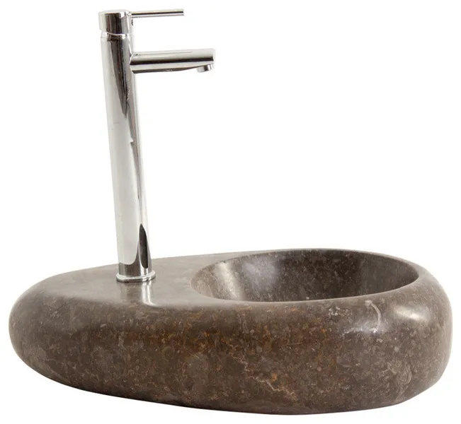 Gray Stone Contemporary Bathroom Sink, Vical Home Cancer