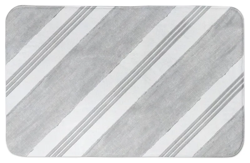 Gray Stripe 21x34 Bath Mat