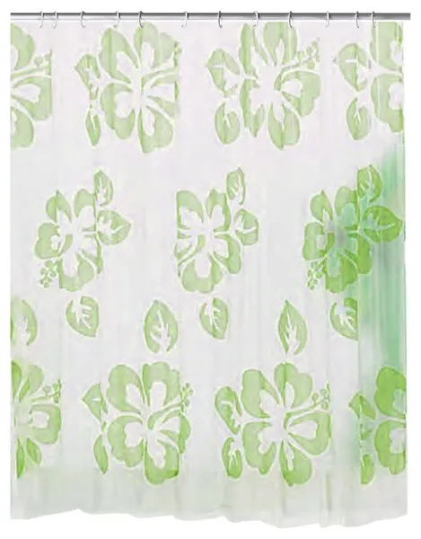 Green Contemporary Shower Curtain, Flowerpower