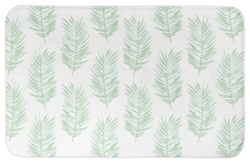 Green Fern Leaves 21x34 Bath Mat
