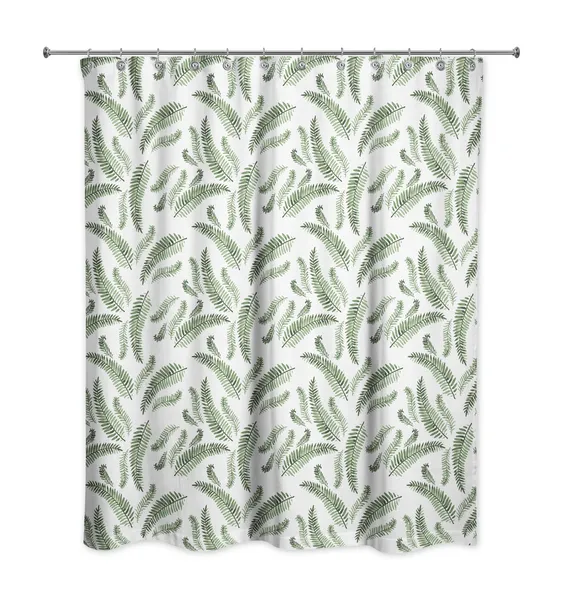 Green Fern Pattern 71"x74" Shower Curtain