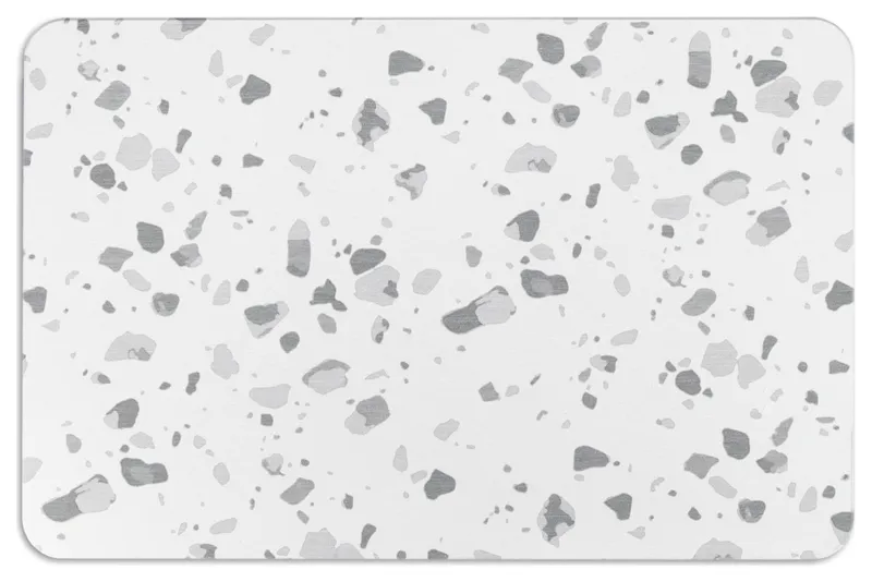 Grey Terrazzo White Stone Non Slip Bath Mat