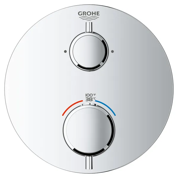 Grohe 24 133 Grohtherm Thermostatic Valve Trim Only - Starlight Chrome