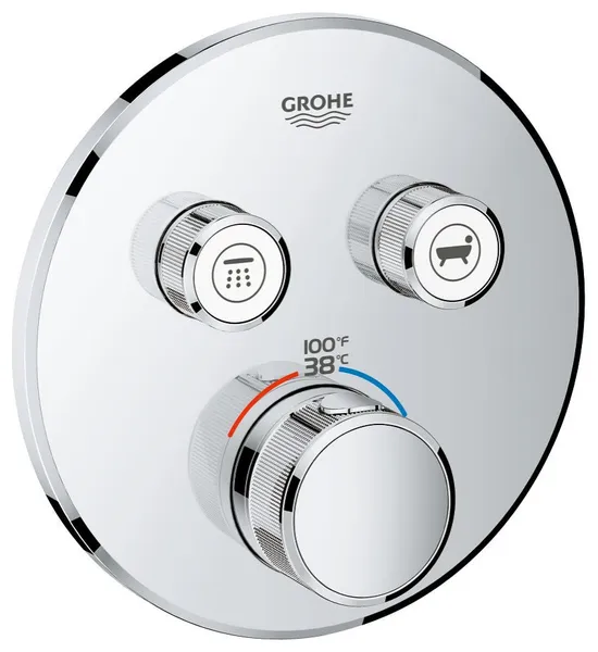 Grohe 29 137 Grohtherm Dual Function Thermostatic Valve Trim Only - Starlight