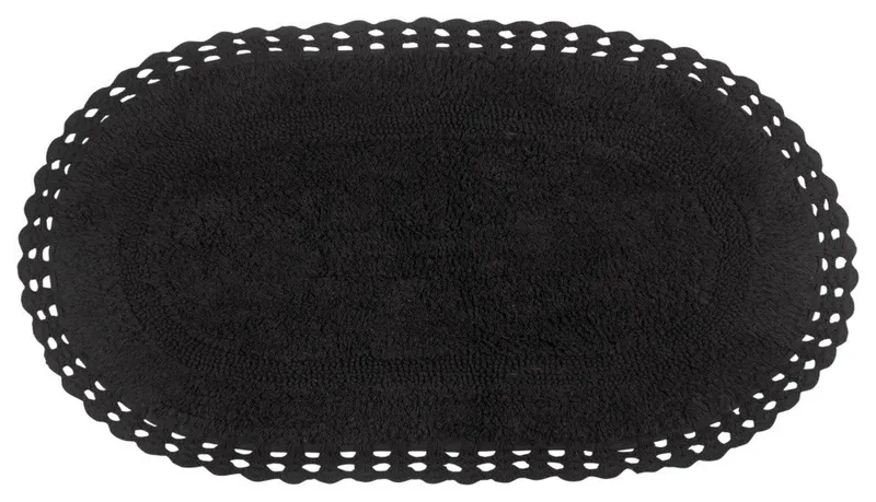 Hampton Crochet Reversible Bath Rug Set, 21x34 Rectangle, Gray