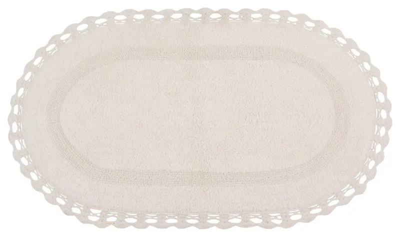 Hampton Crochet Reversible Bath Rug Set, 24x40 Rectangle, Ivory
