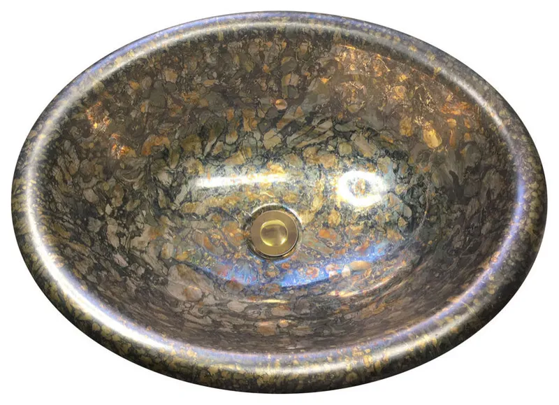 Hand Painted Sink "SMOKE MARBLEIZED" Donna Drop-In Sink