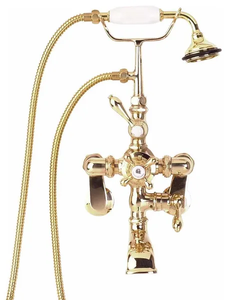 Handheld Tub/Shower Telephone Brass Wall Mount 3 Handles Renovators Supply