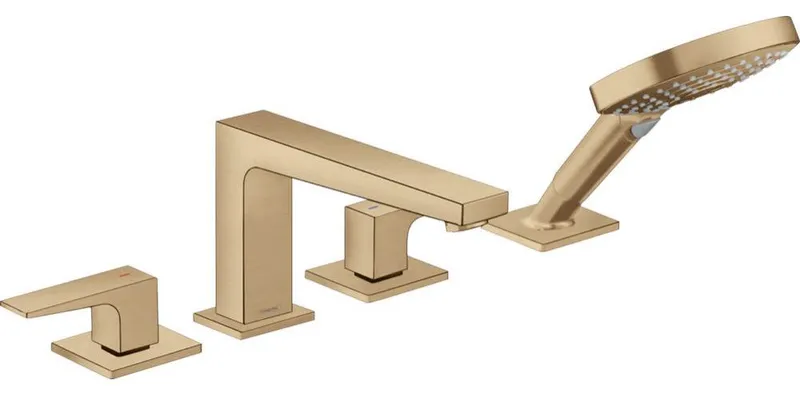 Hansgrohe Metropol 4-Hole Roman Tub Set, Brushed Bronze
