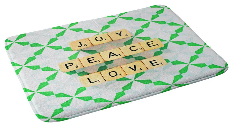 Happee Monkee Joy Peace Love Memory Foam Bath Mat