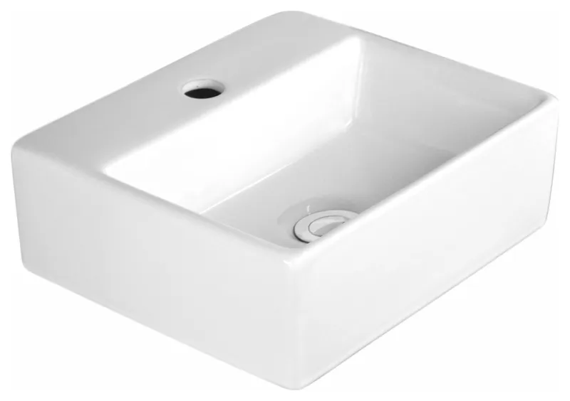 Havasu White Ceramic Rectangular Vessel Bathroom Sink