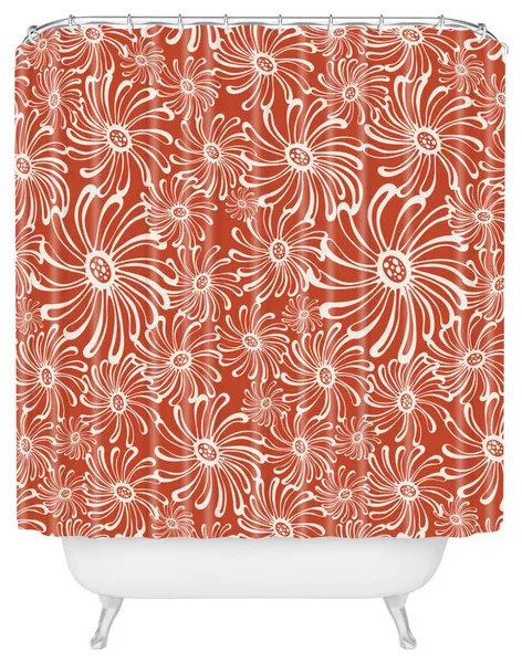Heather Dutton Bursting Bloom Spice Shower Curtain