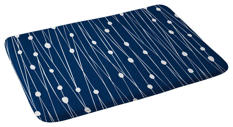 Heather Dutton Navy Entangled Memory Foam Bath Mat