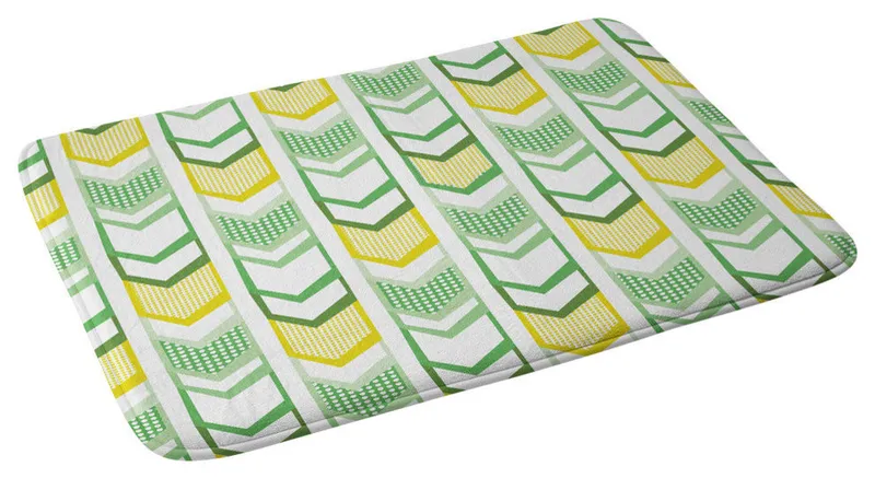 Heather Dutton Right Direction Lemon Lime Memory Foam Bath Mat, 17"x24"
