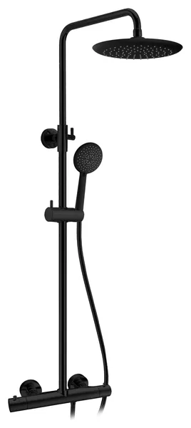 Heavy Rainfall Stainless Steel Shower Bar with Hand Sprayer, Matte Black