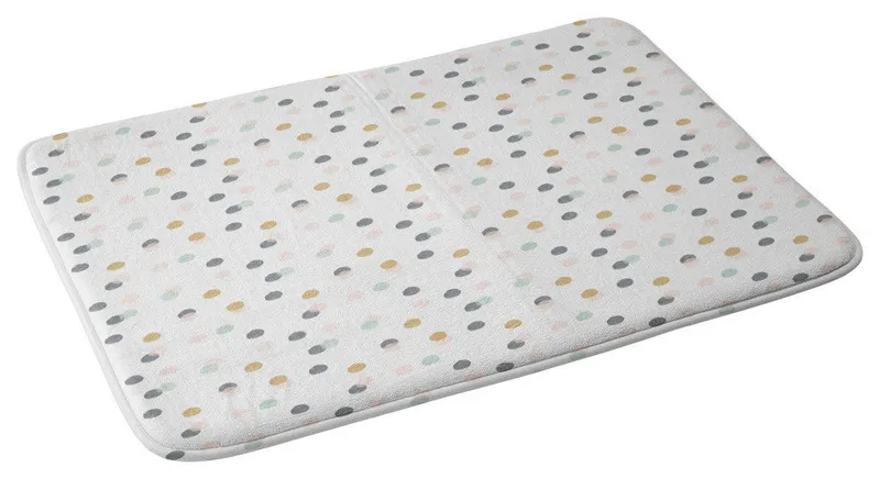 Hello Twiggs Pastel Bubbles Memory Foam Bath Mat, 17"x24"