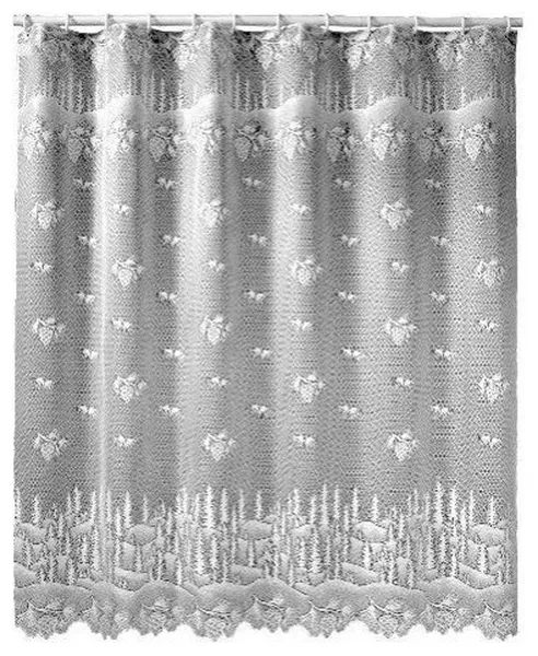 Heritage Lace Pinecone 72x72 Shower Curtain in White
