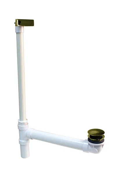 Hidden Linear Overflow Sch. 40 PVC Tub Waste, ADA Approved Tip-Toe, Polished Brass