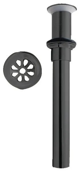 High-Flow Grid Lavatory Drain W/O Overflow Hole, Exposed In Powder Coated Black