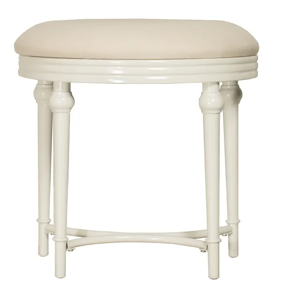 Hillsdale Furniture Cape May Backless Metal Vanity Stool, Matte White
