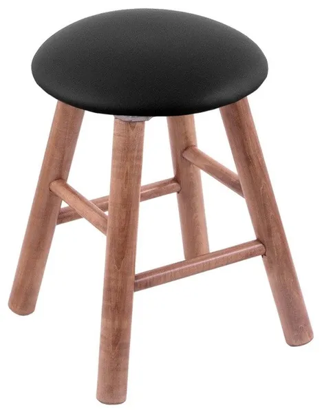 Holland Bar Stool, Maple Round Cushion Vanity Stool, Smooth Legs