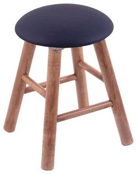 Holland Bar Stool, Maple Round Cushion Vanity Stool, Smooth Legs