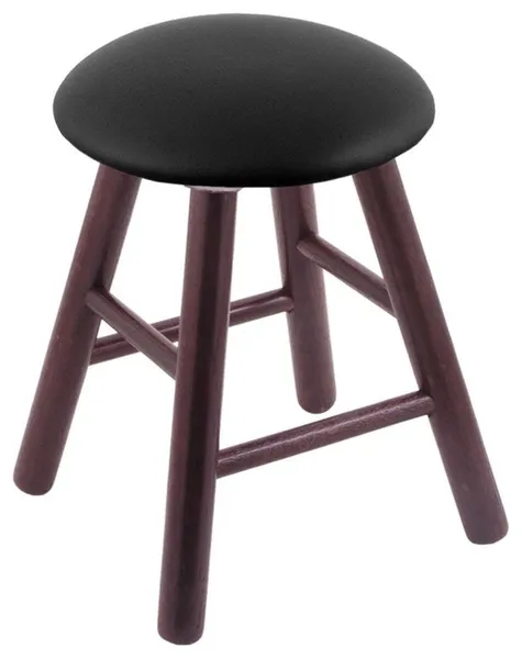 Holland Bar Stool, Oak Round Cushion Vanity Stool, Smooth Legs