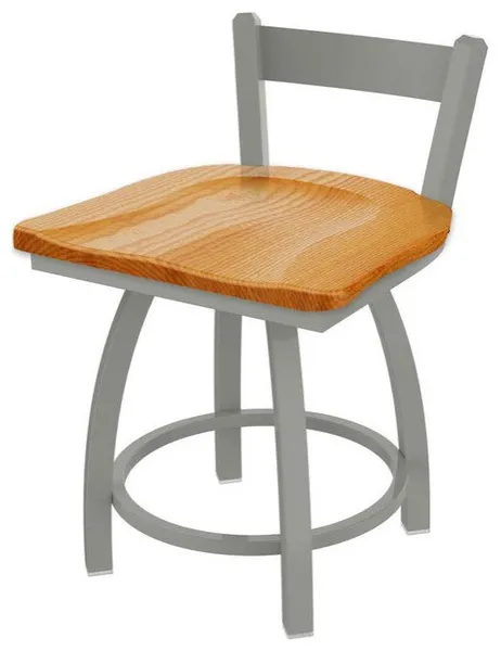 Holland Catalina 821 18" Swivel Vanity Stool - Nickel/Medium Oak
