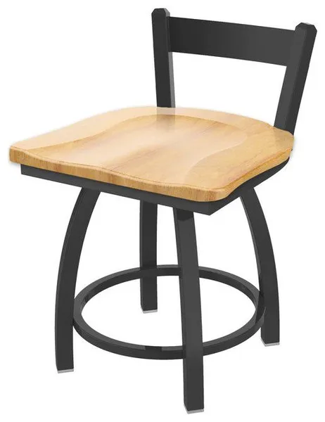 Holland Catalina 821 18" Swivel Vanity Stool - Pewter/Natural Maple
