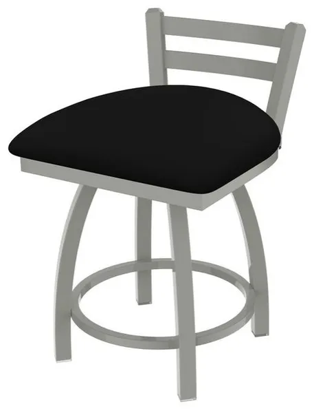 Holland Jackie 411 18" Swivel Vanity Stool - Nickel/Black Vinyl