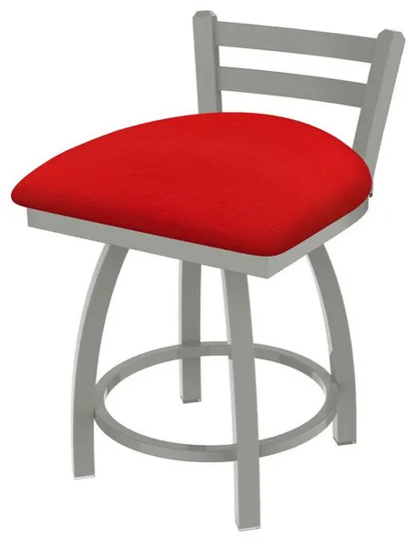 Holland Jackie 411 18" Swivel Vanity Stool - Nickel/Canter Red