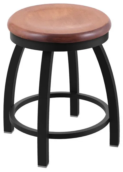 Holland Misha 802 18" Swivel Vanity Stool - Black/Medium Maple