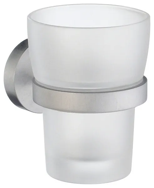 Home Holder With Glass Tumbler Brushed Chrome