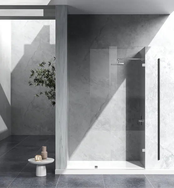 Home Living 35X78 Fixed Frameless Shower Door, Polished Chrome
