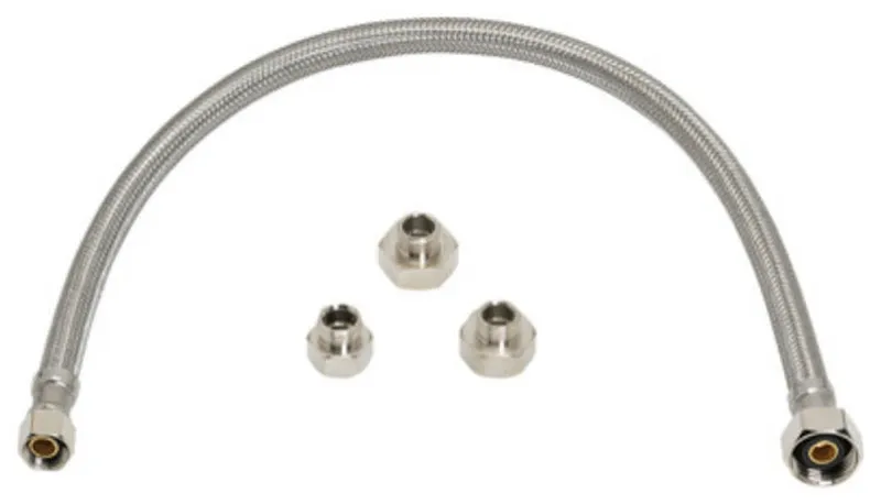 Homewerks® 7223-12-38-5 Universal Braided S. Steel Faucet Connector Kit, 12"