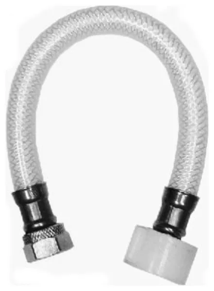 Homewerks® 7238-12-12-1 Poly Vinyl Toilet Connector, 1/2" FIP x 7/8" BC x 12"
