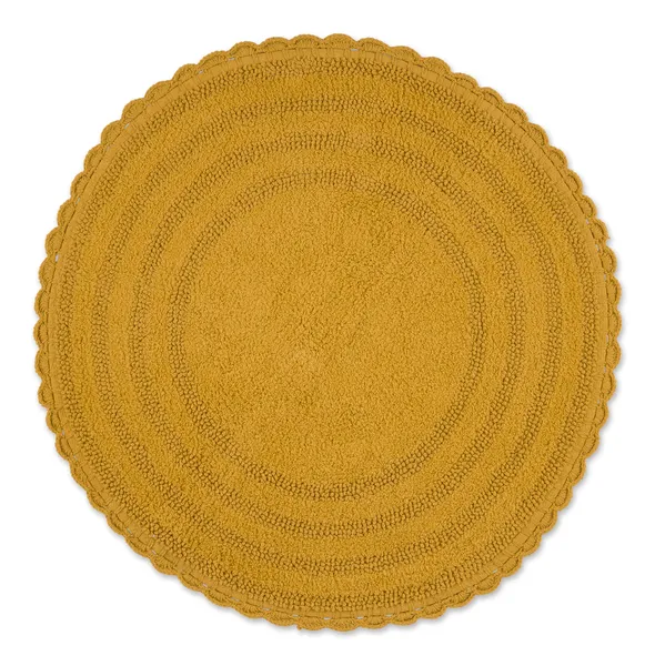 Honey Gold Round Crochet Bath Mat