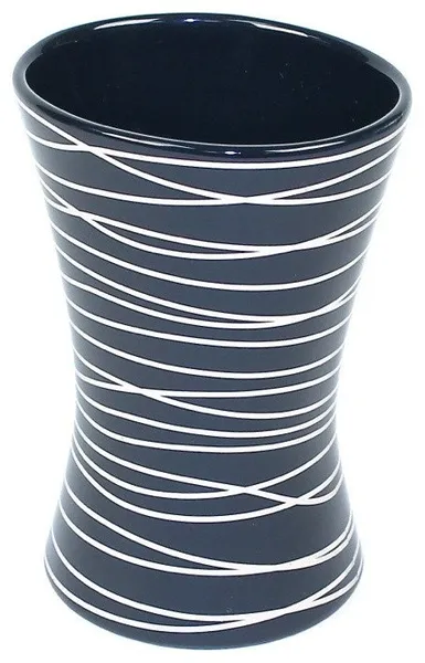 Hourglass Shaped Anthracite and Silver Toothbrush Holder