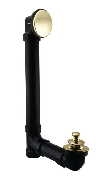 Illusionary Overflow 12" & 4" Sch. 40 ABS Bath Waste and Overflow With Lift, Polished Brass