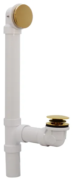 Illusionary Overflow 12" & 4" Sch. 40 PVC Bath Waste and Overflow Tip-Toe, Polished Brass