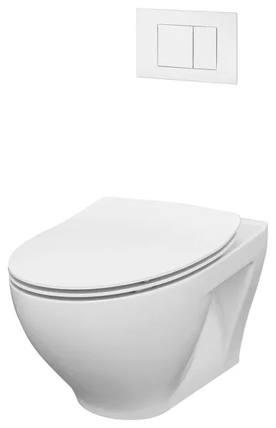 In-Wall Toilet Set, White Square Actuators, 2"x4" Carrier & Tank