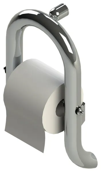 Invisia Luxurious Toilet Paper Holder & Support Rail Grab Bar Bathroom, Polished Chrome